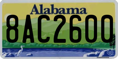 AL license plate 8AC2600