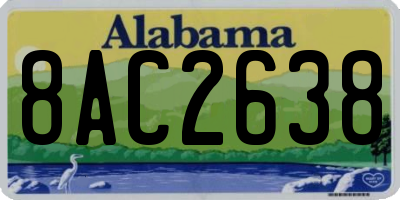 AL license plate 8AC2638