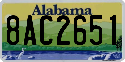 AL license plate 8AC2651