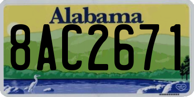 AL license plate 8AC2671