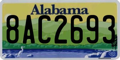 AL license plate 8AC2693