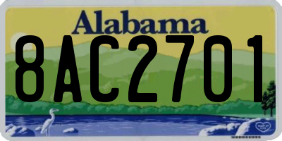 AL license plate 8AC2701