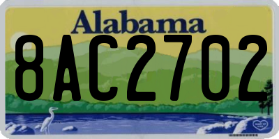 AL license plate 8AC2702