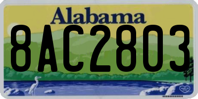 AL license plate 8AC2803