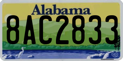 AL license plate 8AC2833