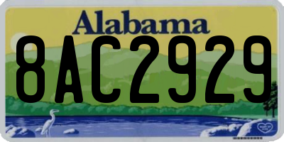 AL license plate 8AC2929