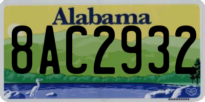AL license plate 8AC2932