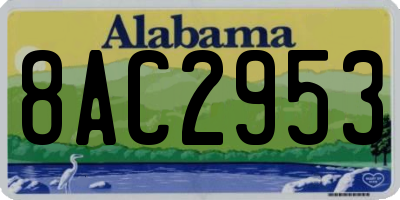 AL license plate 8AC2953