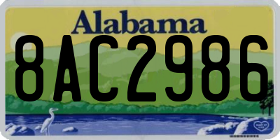 AL license plate 8AC2986
