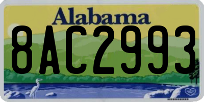 AL license plate 8AC2993