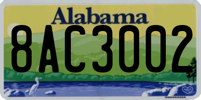AL license plate 8AC3002