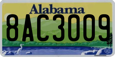 AL license plate 8AC3009