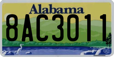 AL license plate 8AC3011