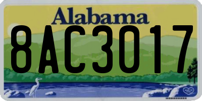 AL license plate 8AC3017