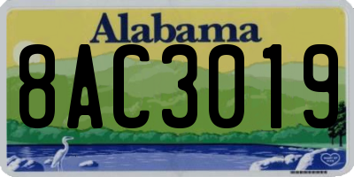 AL license plate 8AC3019