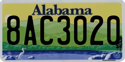AL license plate 8AC3020