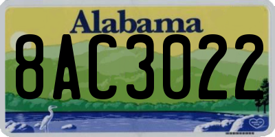 AL license plate 8AC3022