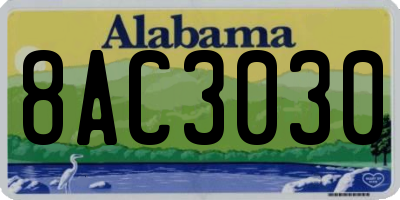 AL license plate 8AC3030