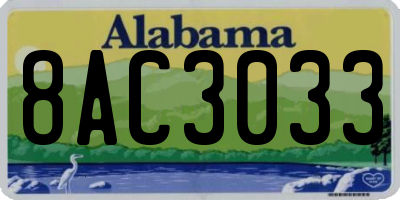 AL license plate 8AC3033