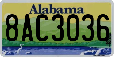 AL license plate 8AC3036