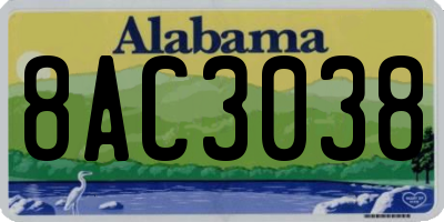 AL license plate 8AC3038