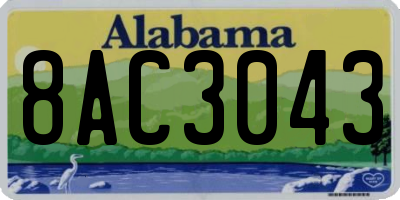 AL license plate 8AC3043