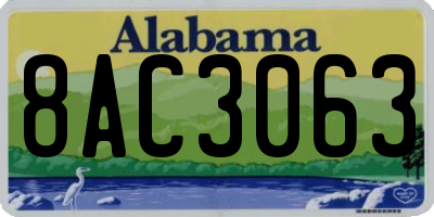 AL license plate 8AC3063