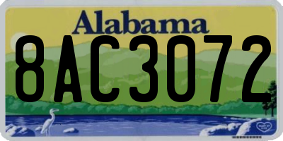AL license plate 8AC3072