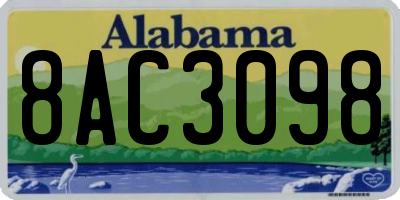 AL license plate 8AC3098