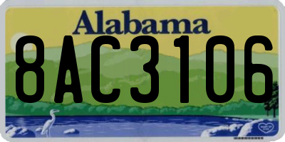AL license plate 8AC3106