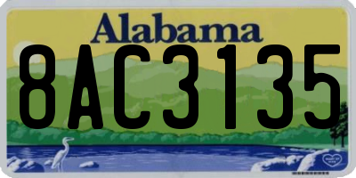 AL license plate 8AC3135