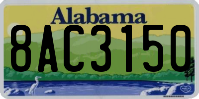 AL license plate 8AC3150