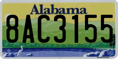 AL license plate 8AC3155