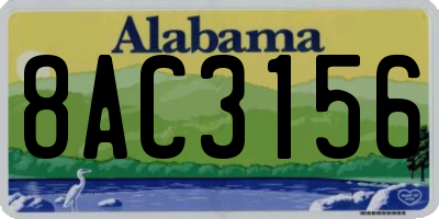 AL license plate 8AC3156