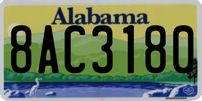 AL license plate 8AC3180