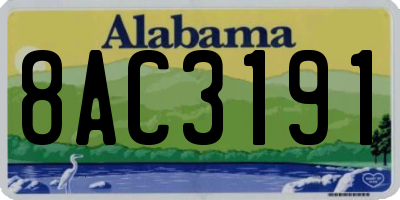 AL license plate 8AC3191