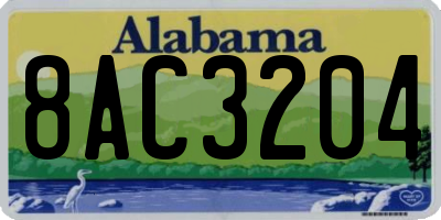 AL license plate 8AC3204
