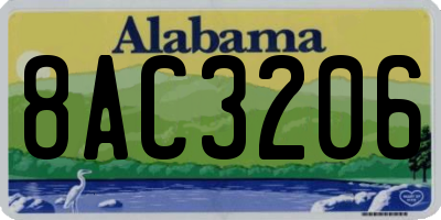 AL license plate 8AC3206