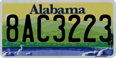 AL license plate 8AC3223