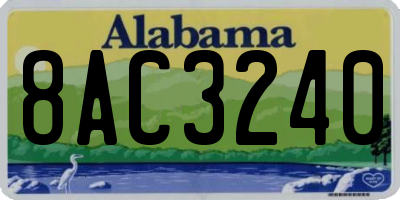 AL license plate 8AC3240