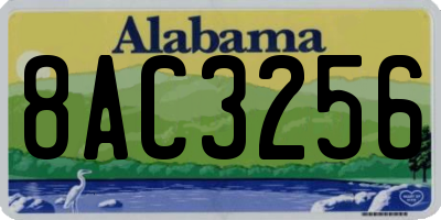 AL license plate 8AC3256