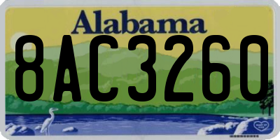 AL license plate 8AC3260
