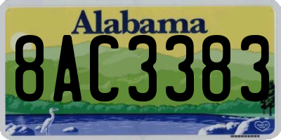 AL license plate 8AC3383