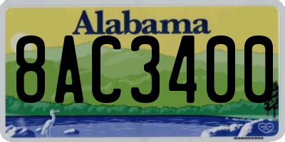 AL license plate 8AC3400