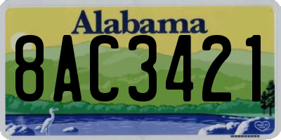 AL license plate 8AC3421