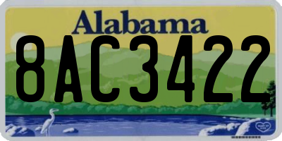AL license plate 8AC3422