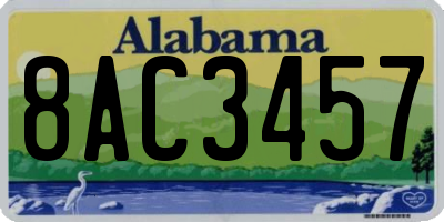 AL license plate 8AC3457