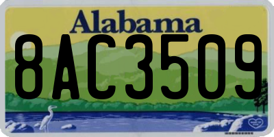 AL license plate 8AC3509