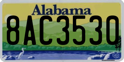 AL license plate 8AC3530