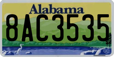 AL license plate 8AC3535